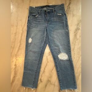STS Blue Cara Straight Leg raw hem jeans